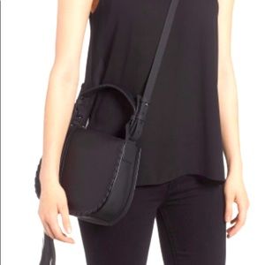 ALL SAINTS black Mori leather hobo/ crossbody